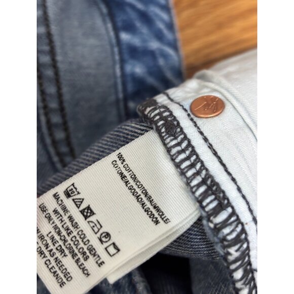 We the Free People Womens Wide Leg Flare Jeans Sz 31 34x31 Baggy Frayed Denim - Picture 4 of 8